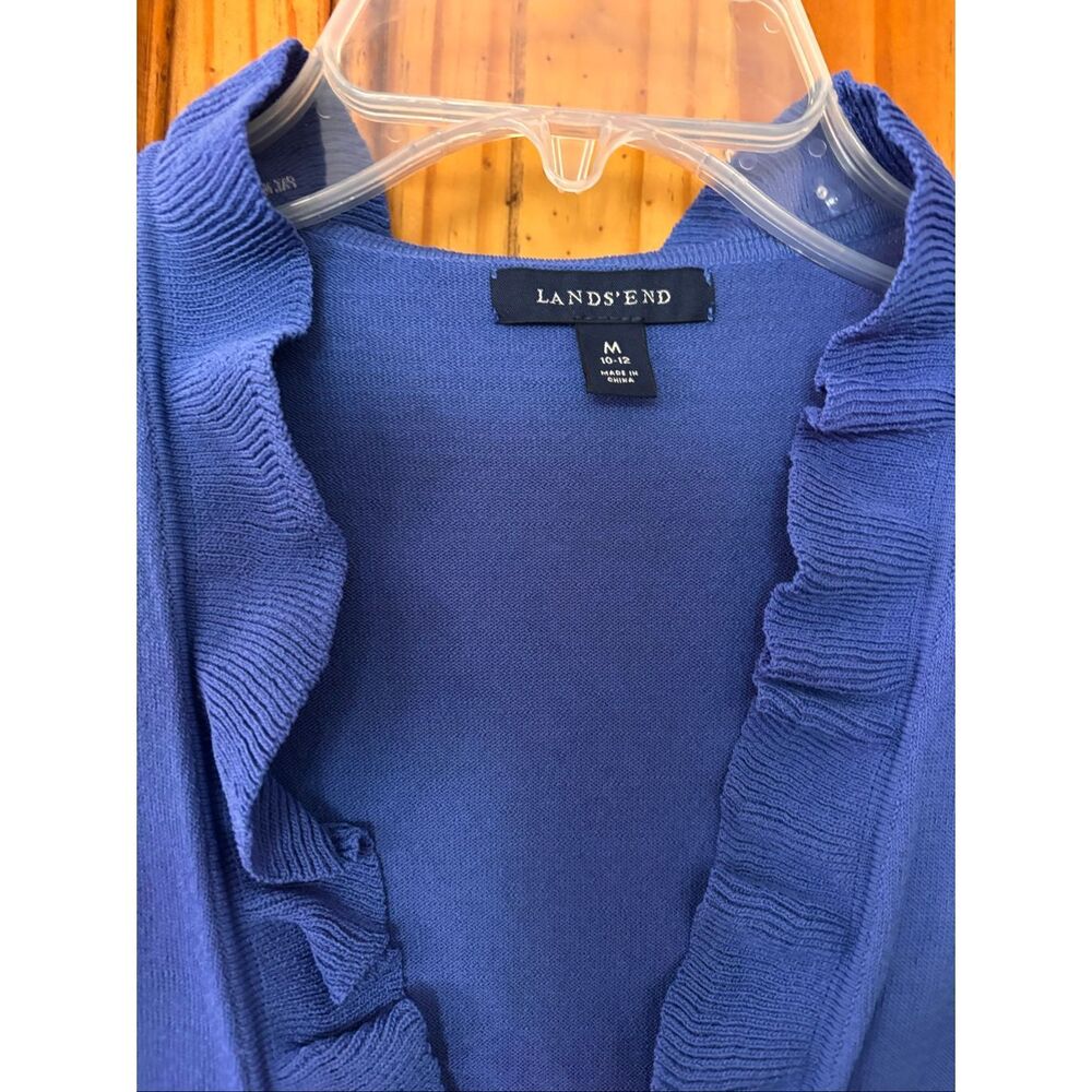 Lands’ End Ruffle Front Cardigan Sweater - Picture 2 of 5